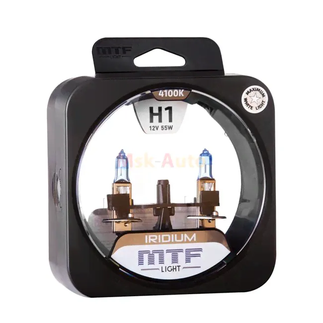 Галогенные автолампы MTF Light серия IRIDIUM H1, 12V, 55W, комплект