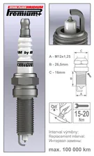 Свеча зажигания BRISK PREMIUM+ IRIDIUM [16 ключ / R=12мм / LR=25мм] 1шт. [P35 / 1961]