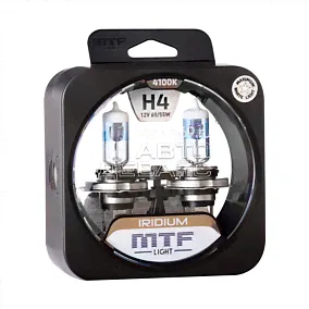 Комплект галогенных ламп MTF Iridium, цоколь H4, 12v/55w/60w-1
