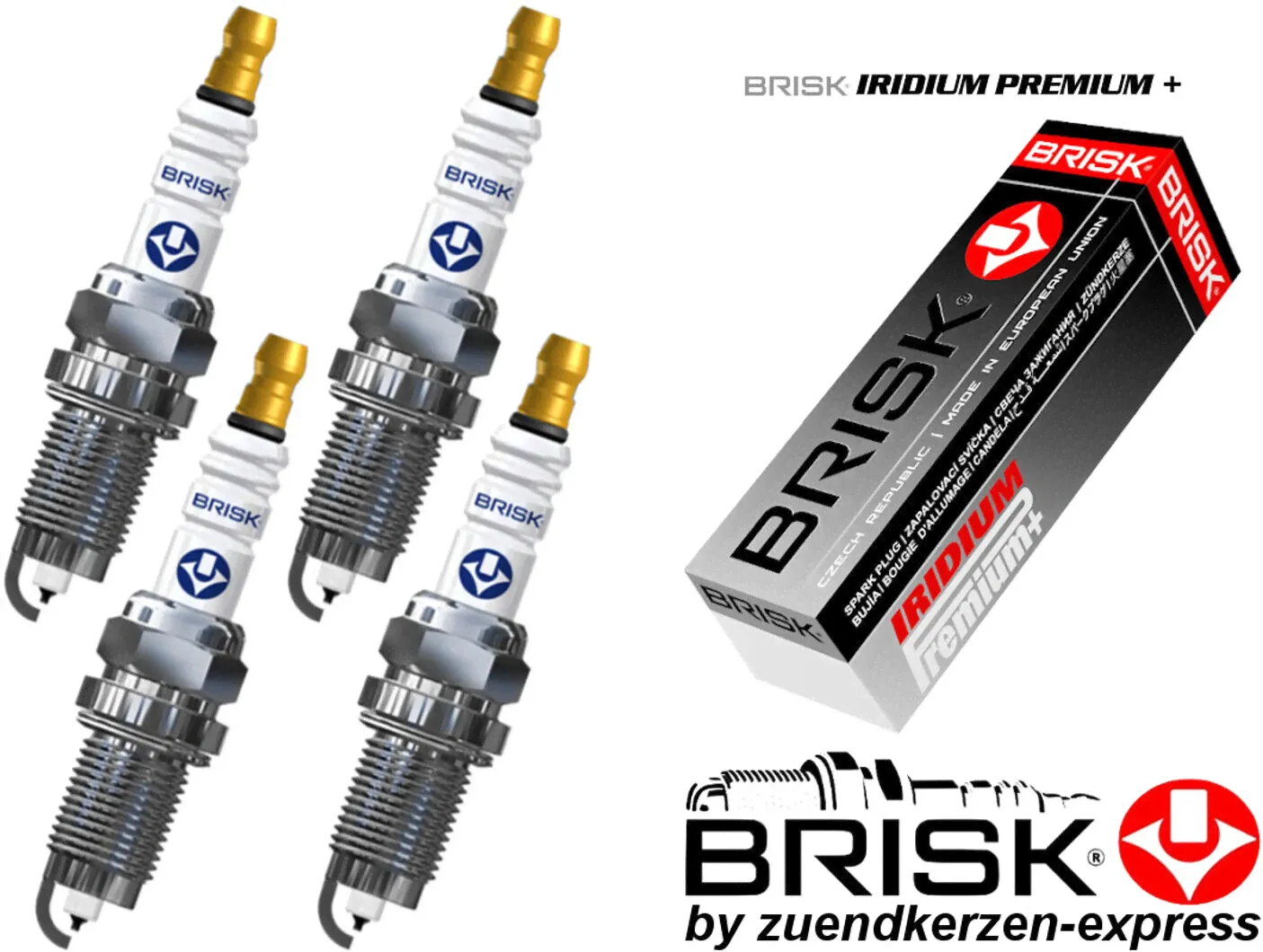 BRISK Iridium Premium+ Plus P33 XOR12YIR 1959 Zündkerzen, 4 Stück by Z-E