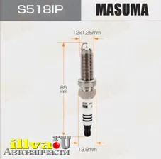 Свеча зажигания MASUMA Iridium + Platinum аналог NGK ILZKAR8H8S DENSO VXEHC24G S518IP